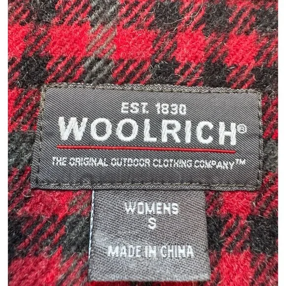 Woolrich Wome's Zip Up Cardigan Shirt Jacket Long Sleeve Size S Red Black Plaid - Picture 3 of 10